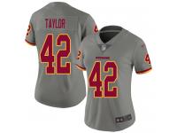 #42 Limited Charley Taylor Gray Football Women's Jersey Washington Redskins Inverted Legend