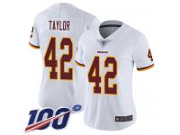 #42 Limited Charley Taylor White Football Road Women's Jersey Washington Redskins Vapor Untouchable 100th Season