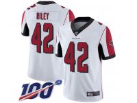 #42 Limited Duke Riley White Football Road Men's Jersey Atlanta Falcons Vapor Untouchable 100th Season