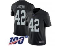 #42 Limited Karl Joseph Black Football Home Men's Jersey Oakland Raiders Vapor Untouchable 100th Season