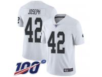 #42 Limited Karl Joseph White Football Road Men's Jersey Oakland Raiders Vapor Untouchable 100th Season