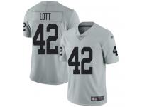 #42 Limited Ronnie Lott Silver Football Youth Jersey Oakland Raiders Inverted Legend