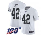 #42 Limited Ronnie Lott White Football Road Youth Jersey Oakland Raiders Vapor Untouchable 100th Season