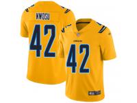 #42 Limited Uchenna Nwosu Gold Football Youth Jersey Los Angeles Chargers Inverted Legend