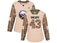 #43 Adidas Authentic Conor Sheary Women's Camo NHL Jersey - Buffalo Sabres Veterans Day Practice