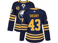 #43 Adidas Authentic Conor Sheary Women's Navy Blue NHL Jersey - Home Buffalo Sabres