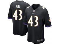 #43 Baltimore Ravens Justice Hill Game Men's Alternate Black Jersey Football