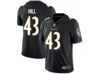#43 Baltimore Ravens Justice Hill Limited Men's Alternate Black Jersey Football Vapor Untouchable