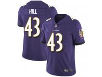 #43 Baltimore Ravens Justice Hill Limited Men's Home Purple Jersey Football Vapor Untouchable
