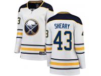 #43 Fanatics Branded Breakaway Conor Sheary Women's White NHL Jersey - Away Buffalo Sabres