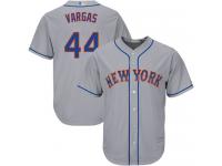 #44 Authentic Jason Vargas Youth Grey Baseball Jersey - Road New York Mets Cool Base