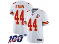 #44 Limited Dorian O'Daniel White Football Road Men's Jersey Kansas City Chiefs Vapor Untouchable 100th Season