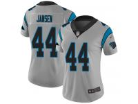 #44 Limited J.J. Jansen Silver Football Women's Jersey Carolina Panthers Inverted Legend