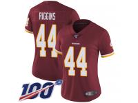 #44 Limited John Riggins Burgundy Red Football Home Women's Jersey Washington Redskins Vapor Untouchable 100th Season