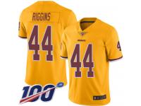 #44 Limited John Riggins Gold Football Youth Jersey Washington Redskins Rush Vapor Untouchable 100th Season