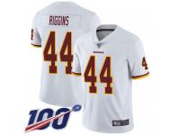 #44 Limited John Riggins White Football Road Youth Jersey Washington Redskins Vapor Untouchable 100th Season