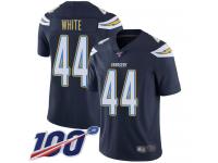 #44 Limited Kyzir White Navy Blue Football Home Youth Jersey Los Angeles Chargers Vapor Untouchable 100th Season