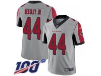 #44 Limited Vic Beasley Silver Football Men's Jersey Atlanta Falcons Inverted Legend Vapor Rush 100th Season