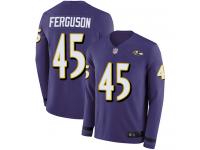 #45 Baltimore Ravens Jaylon Ferguson Limited Men's Purple Jersey Football Therma Long Sleeve