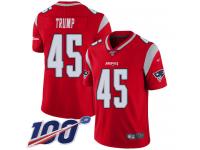 #45 Limited Donald Trump Red Football Men's Jersey New England Patriots Inverted Legend 100th Season