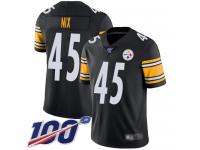 #45 Limited Roosevelt Nix Black Football Home Men's Jersey Pittsburgh Steelers Vapor Untouchable 100th Season