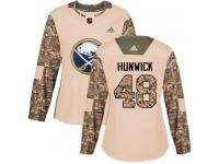 #48 Adidas Authentic Matt Hunwick Women's Camo NHL Jersey - Buffalo Sabres Veterans Day Practice