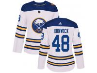 #48 Adidas Authentic Matt Hunwick Women's White NHL Jersey - Buffalo Sabres 2018 Winter Classic