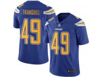 #49 Limited Drue Tranquill Electric Blue Football Youth Jersey Los Angeles Chargers Rush Vapor Untouchable