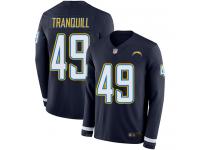 #49 Limited Drue Tranquill Navy Blue Football Youth Jersey Los Angeles Chargers Therma Long Sleeve