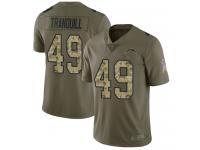 #49 Limited Drue Tranquill Olive Camo Football Youth Jersey Los Angeles Chargers 2017 Salute to Service