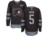 #5 Authentic Samuel Morin Black Adidas NHL Men's Jersey Philadelphia Flyers 1917-2017 100th Anniversary