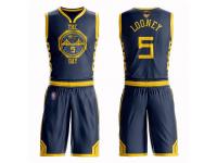 #5  Kevon Looney Navy Blue Basketball Men's Golden State Warriors Suit City Edition 2019 Basketball Finals Bound