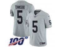 #5 Limited Johnny Townsend Silver Football Men's Jersey Oakland Raiders Inverted Legend 100th Season