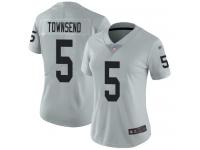 #5 Limited Johnny Townsend Silver Football Women's Jersey Oakland Raiders Inverted Legend
