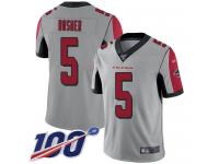 #5 Limited Matt Bosher Silver Football Men's Jersey Atlanta Falcons Inverted Legend Vapor Rush 100th Season