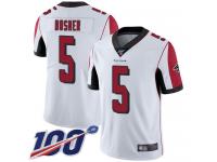 #5 Limited Matt Bosher White Football Road Men's Jersey Atlanta Falcons Vapor Untouchable 100th Season