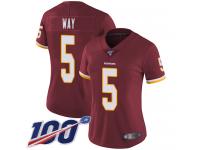 #5 Limited Tress Way Burgundy Red Football Home Women's Jersey Washington Redskins Vapor Untouchable 100th Season