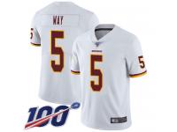 #5 Limited Tress Way White Football Road Men's Jersey Washington Redskins Vapor Untouchable 100th Season