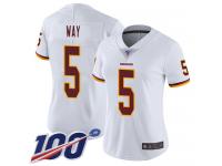 #5 Limited Tress Way White Football Road Women's Jersey Washington Redskins Vapor Untouchable 100th Season