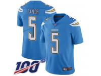 #5 Limited Tyrod Taylor Electric Blue Football Alternate Men's Jersey Los Angeles Chargers Vapor Untouchable 100th Season