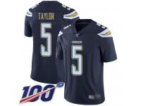 #5 Limited Tyrod Taylor Navy Blue Football Home Men's Jersey Los Angeles Chargers Vapor Untouchable 100th Season