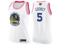 #5 Swingman Kevon Looney White Pink Basketball Women's Jersey Golden State Warriors Fashion 2019 Basketball Finals Bound