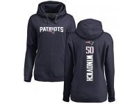 #50 Chase Winovich Navy Blue Football Backer Women's New England Patriots Pullover Hoodie