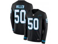 #50 Limited Christian Miller Black Football Men's Jersey Carolina Panthers Therma Long Sleeve