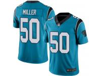 #50 Limited Christian Miller Blue Football Men's Jersey Carolina Panthers Rush Vapor Untouchable