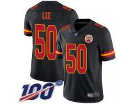 #50 Limited Darron Lee Black Football Men's Jersey Kansas City Chiefs Rush Vapor Untouchable 100th Season
