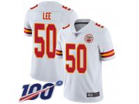 #50 Limited Darron Lee White Football Road Men's Jersey Kansas City Chiefs Vapor Untouchable 100th Season