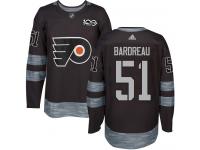 #51 Authentic Cole Bardreau Black Adidas NHL Men's Jersey Philadelphia Flyers 1917-2017 100th Anniversary
