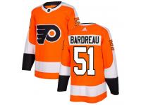 #51 Authentic Cole Bardreau Orange Adidas NHL Home Men's Jersey Philadelphia Flyers