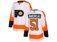 #51 Authentic Cole Bardreau White Adidas NHL Away Men's Jersey Philadelphia Flyers